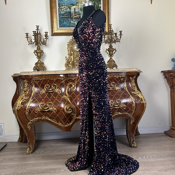 Women,formal all over sequins Glimmering sparkling special Occasion prom… - Picture 5 of 8